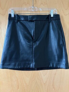 Gap Black Faux Leather Mini Skirt